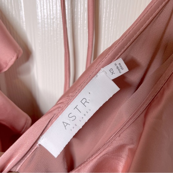 Astr Dark Blush wilshire Ruffle Wrap Open Back Midi High Low Dress, XS - Picture 5 of 16